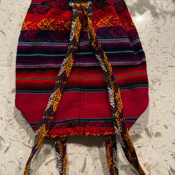 Colorful Peruvian Embroidered Drawstring Bag - Picture 2 of 5